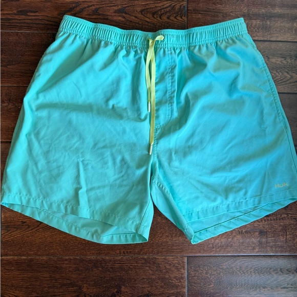 Huk Men's Turquoise Swim Trunks - Picture 1 of 3